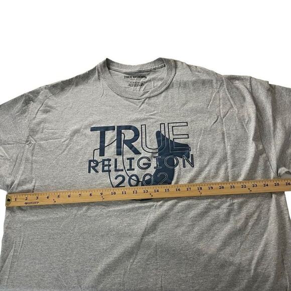 True Religion T Shirt Men’s Two Tone Logo Crewneck Tee Size 2XL - Picture 3 of 9